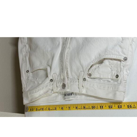 Agolde Jeans Womens 25 White Out 90s Fit Button Fly Destroyed 100% Cotton Summer - Picture 9 of 11